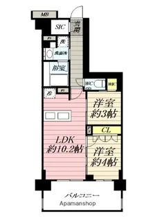 パレステージ茅ヶ崎Ⅱ【8階】の間取り