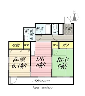 ランドジッツ平塚【4階】の間取り