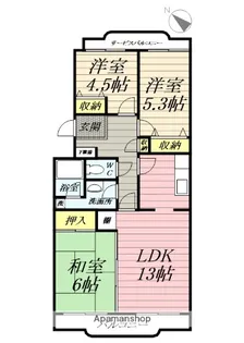 ルミエール山王B【3階】の間取り