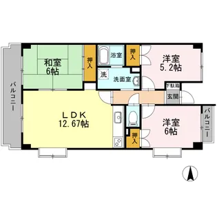 ウエストヒル湘南弐番館【5階】の間取り