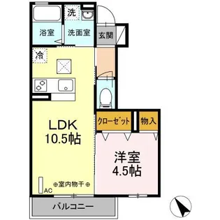 グランモア柳川【1階】の間取り