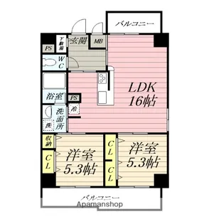 LESPEDEZAしょうなん【9階】の間取り
