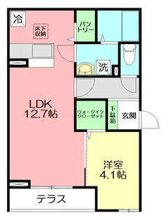 エミグランド愛甲石田【1階】の間取り