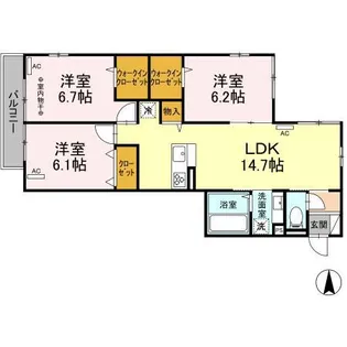 COCO東海岸【3階】の間取り