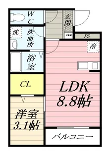 1Kの間取り画像