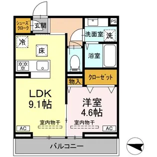 ラペーシュ湘南台【1階】の間取り