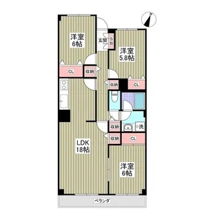 モンメール大磯【1階】の間取り