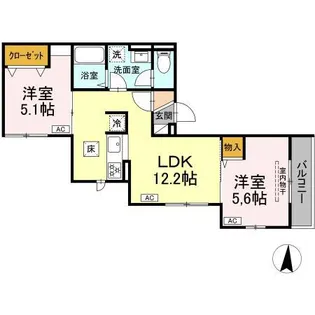 シャルム十間坂【1階】の間取り