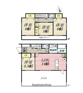 神奈川県小田原市小竹【一戸建】の間取り