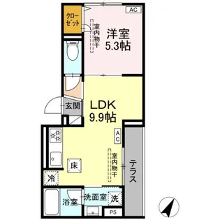 ドムスクレスト南林間【1階】の間取り