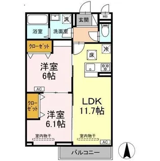 マリンヴィラージュ【1階】の間取り