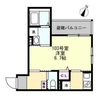 ベイルームコート辻堂【1階】の間取り