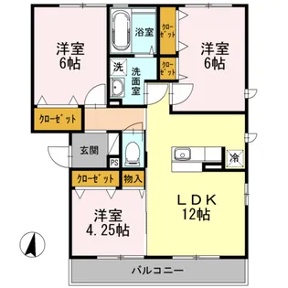 サングレイト A棟【2階】の間取り