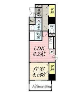 レジデンス湘南平塚【8階】の間取り