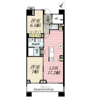 ブランズ中央林間【5階】の間取り