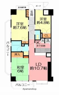 ナイスアーバン秦野【4階】の間取り