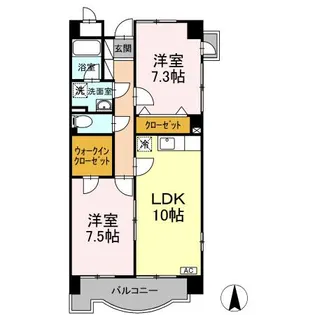カラット中川【6階】の間取り