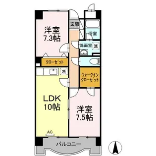 カラット中川【6階】の間取り