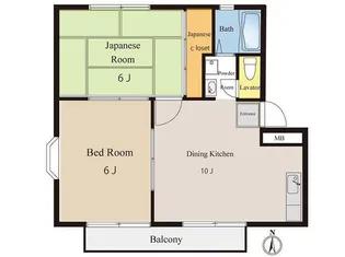 サンハイツ旭【1階】の間取り
