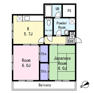 グリーンヒル山口【404号室】の間取り