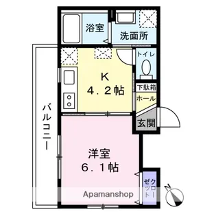 セレナコート【202号室】の間取り