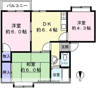 ボヌール深見A【203号室】の間取り
