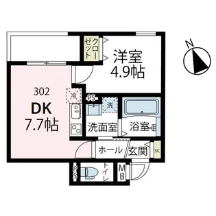 ヴィラシリウス【302号室号室】の間取り