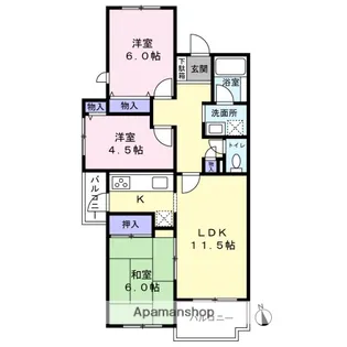テラス都筑中央公園【4階】の間取り