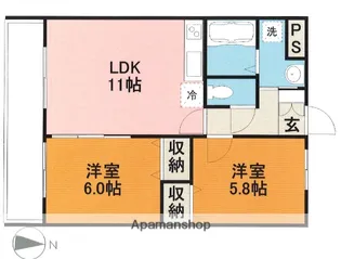 セカンドパレス【1階】の間取り
