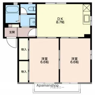 グリーンヒルズB【1階】の間取り
