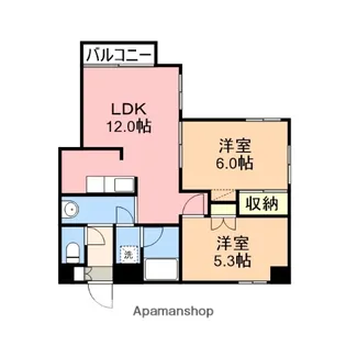 リバティープラザ東大通【2階】の間取り