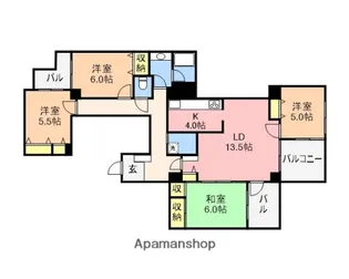 ダイアパレスロイヤルシティ東幸町西棟【3階】の間取り