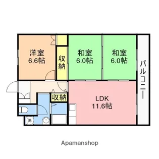メゾンはなみずきB【1階】の間取り
