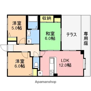 ダイアパレス上山【1階】の間取り