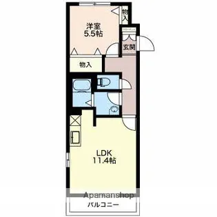 ベレオ南笹口Ⅰ【2階】の間取り