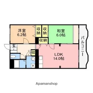 ファミーユ網川原【3階】の間取り