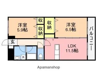 RESIDENCE HILL EAST河渡【5階】の間取り