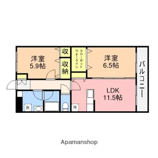 RESIDENCE HILL EAST河渡【1階】の間取り