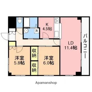 ハイム上所【5階】の間取り