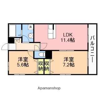 ミルズグランディール河渡【2階】の間取り