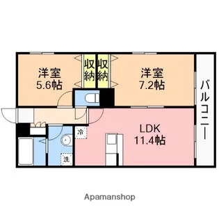 ミルズグランディール河渡【1階】の間取り