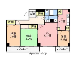 ホワイトプラザ西堀【3階】の間取り