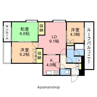 ダイアパレス笹口【4階】の間取り