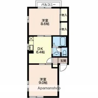 ベルテ椿【1 201号室】の間取り