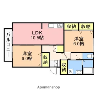 ルヴェール新石山【103号室】の間取り