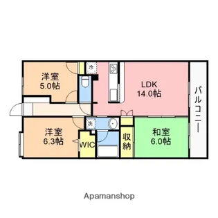 ライズ西堀【5階】の間取り