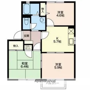 プラムロードB【1階】の間取り