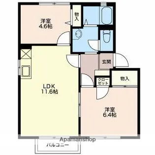 プラムロードB【1階】の間取り