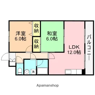 オークランド紫竹【1階】の間取り