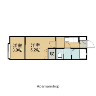 ツインハウスB【102号室】の間取り
